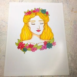 Original Art Print: Garden Princess